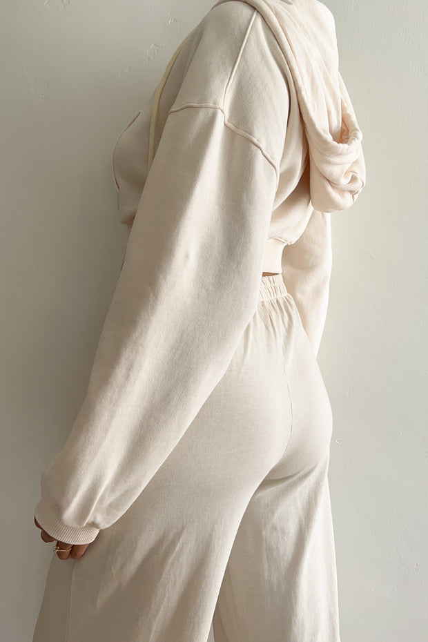 Ginny Cropped Hoodie - Ivory