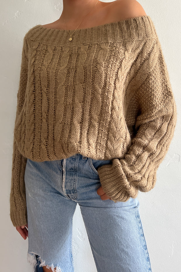 Lara Shoulder Sweater - Mocha